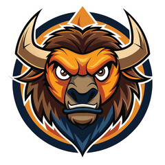 Fierce Bull Logo – Angry Bison Head Mascot – Sports, Gaming, Esports