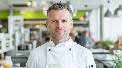 Fototapeta premium Professional chef in a restaurant kitchen