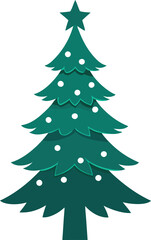 Christmas Tree Black Silhouette Vector Design – Holiday Tree Icon