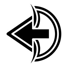 Arrow left icon indicating navigation action, digital interface concept