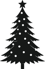 Fototapeta premium Christmas Tree Black Silhouette Vector Design – Holiday Tree Icon