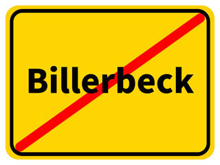 Illustration eines Stadtausgangsschildes von Billerbeck, einer Gemeinde des Kreises Coesfeld