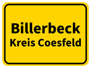 Illustration eines Stadteingangsschildes von Billerbeck, einer Gemeinde des Kreises Coesfeld