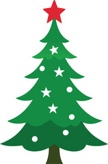 Christmas Tree Black Silhouette Vector Design – Holiday Tree Icon