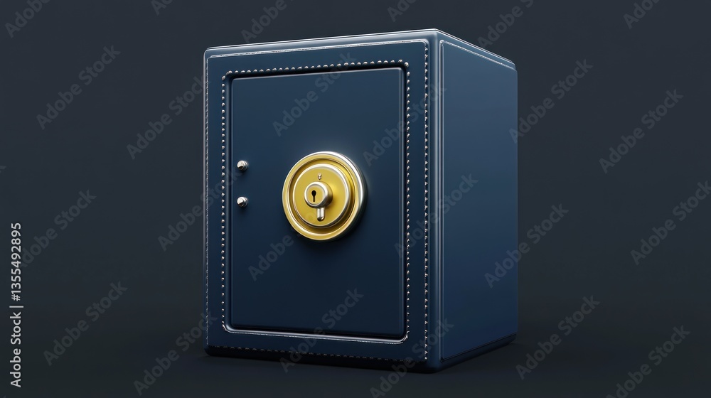 Poster secure storage solution a modern safe with a golden lock on a dark background