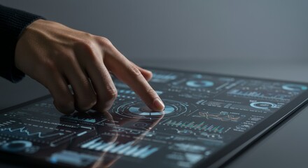 Interactive data visualization on a digital tablet with advanced interface