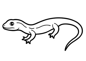 Outline of a Gecko: A simple, graphic illustration of a gecko, showcasing its unique form in elegant lines, creating a monochrome aesthetic.