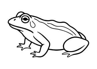 Naklejka premium Frog Monochrome: A detailed monochrome illustration captures the intricate features of a frog.