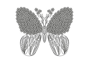 Papillon petites fleurs 