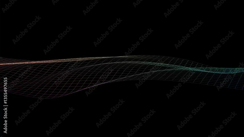 Poster abstract background. big data. dynamic blue particle wave. digital neural network. concept of ai art