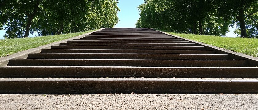 Long Park Steps to Sky. - Powered by Adobe