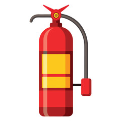 Obraz premium Fire extinguisher vector illustration with safety and protection features