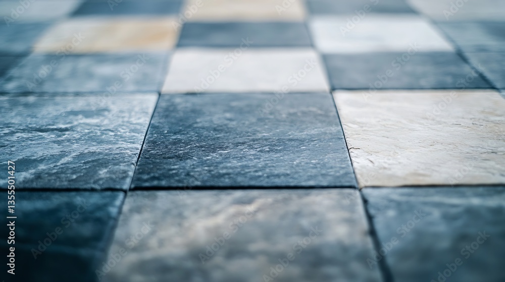 Leinwandbilder high quality close up view of patterned gray slate tiles arranged in a checkerboard style : generati