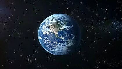 Obraz premium A vibrant realistic view of planet Earth in space
