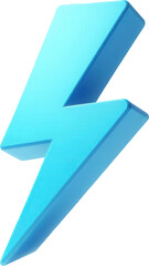 set of blue bolt thunder bolt flash 3d icon illustration transparent background