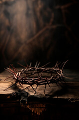 AI-Generated Religious Image - Crown of Thorns Jesus Crucified Holy Week Good Friday Passion of Christ