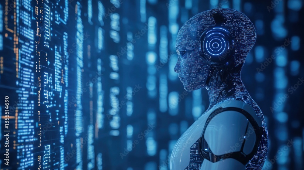 Aufkleber a virtual ai assistant protecting data in cyberspace.