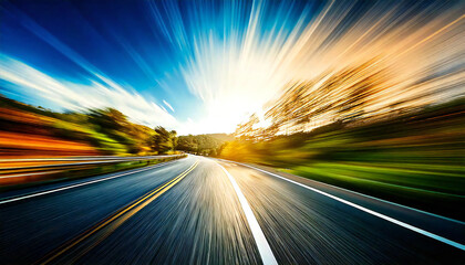 ぼやけた背景。疾走感のある道路の背景。高い露光のあるスピード感のある道路の素材。Blurred background. Speeding road background. High exposure speedy road material.