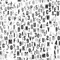 
Abstract grunge seamless pattern of English letters Vector background with capital Latin letters in retro style. Suitable for wallpaper, wrapping paper, fabric
