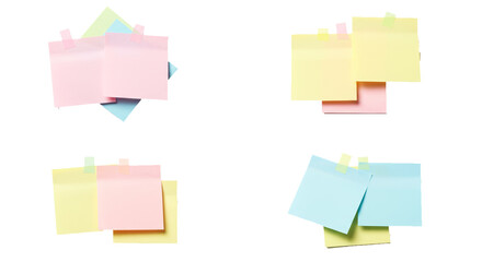 Vibrant adhesive notes arrangement for organization and reminders concept