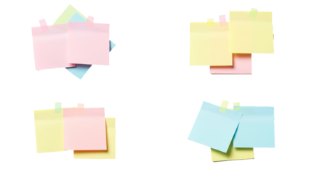 Vibrant adhesive notes arrangement for organization and reminders concept
