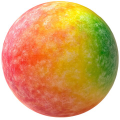 Obraz premium Abstract Planet-Like Sphere. Red, Orange, Yellow, And Green Sphere On Transparent or white Background