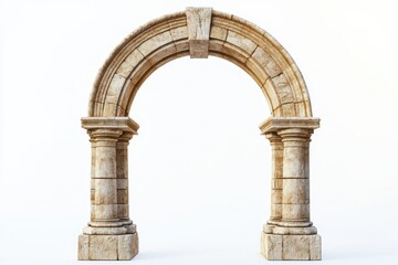 Obraz premium Elegant archway with curved design and structural support isolated on white background