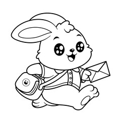 Bunny love being mail carriers, for coloring