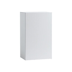 Blank white box packaging isolated on transparent background