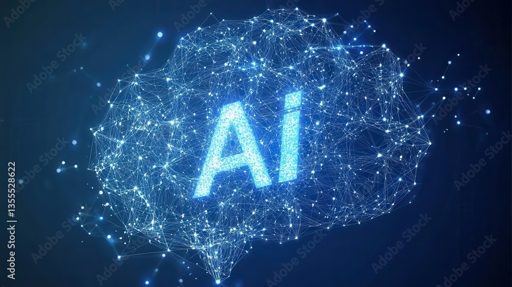 Aufkleber ai brain network artificial intelligence concept.