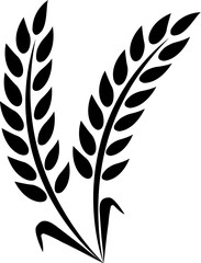 Obraz premium Wheats ears icon and wheat design elements flat line vector isolated on transparent background. Harvest wheat grain, growth rice stalk and whole bread grains or field cereal nutritious.