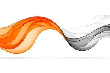 Abstract Orange Grey Waves Flow.