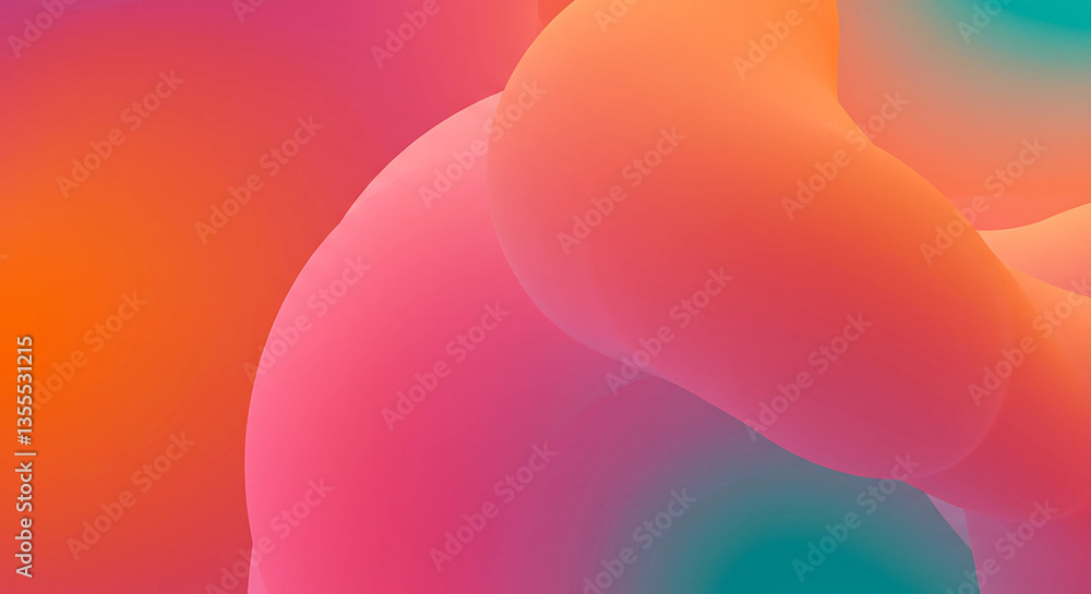 Poster abstract gradient background with flowing shapes design