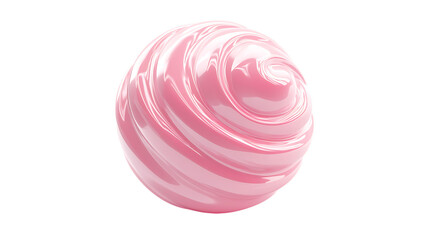 3D render icon of pink candy isolated on PNG