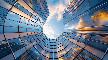 3D City Buildings that curve towards the sky