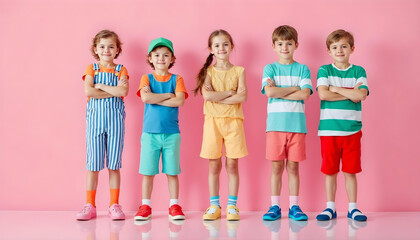 Obraz premium group of young boys and girl