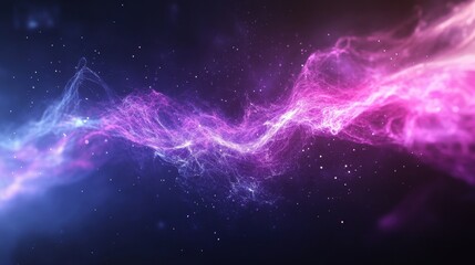 Cosmic Flow Vibrant Purple and Blue Nebula in Deep Space.