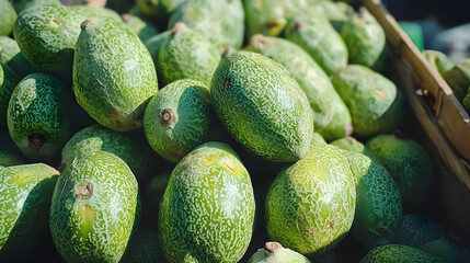 Fresh and Vibrant Egg-Shaped Green Fruits with Unique Patterns for Culinary Inspiration and Decoration