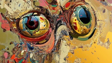 Fototapeta premium Colorful Abstract Eyes A Surreal Digital Art Masterpiece.