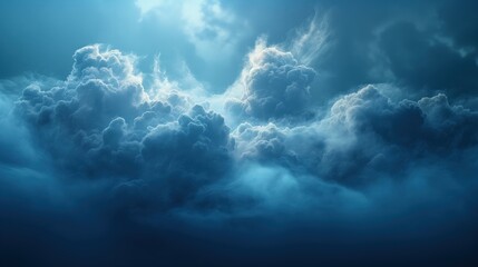 Organic cloud formation in soft blue tones  