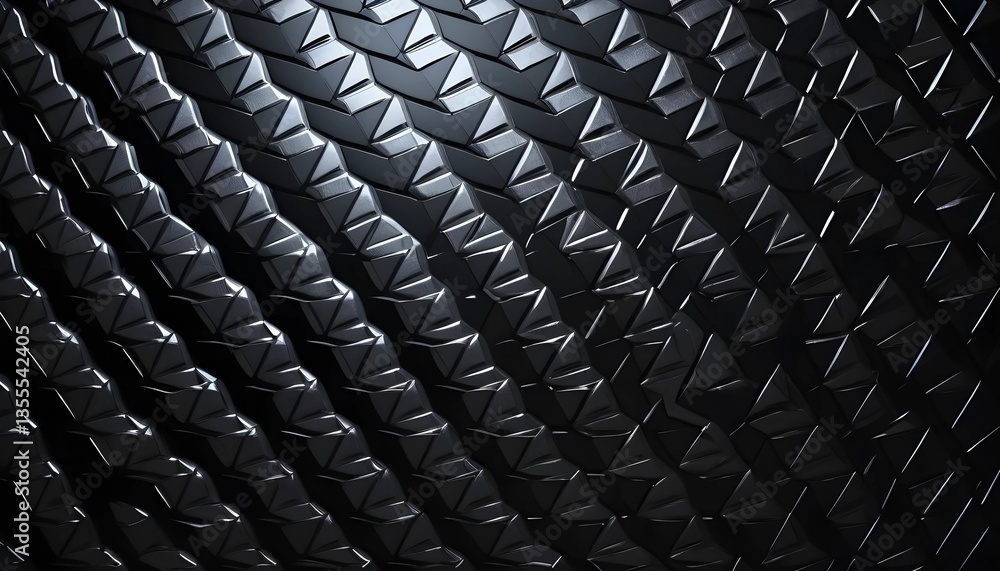 Poster dark geometric triangle pattern background with shadow and light reflection