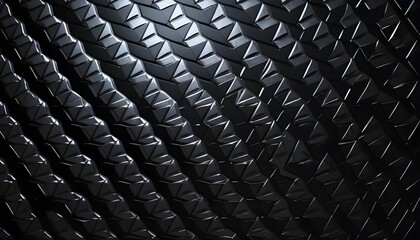 Fototapeta premium Dark Geometric Triangle Pattern Background with Shadow and Light Reflection