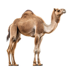 Single Dromedary Camel Standing Majestically in Arid Desert Landscape - Wildlife and Exotic Fauna Photography