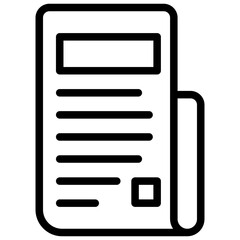 Minimalist Line Art Printed Newspaper Icon