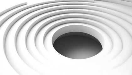 Obraz premium Abstract White Circular Depths.