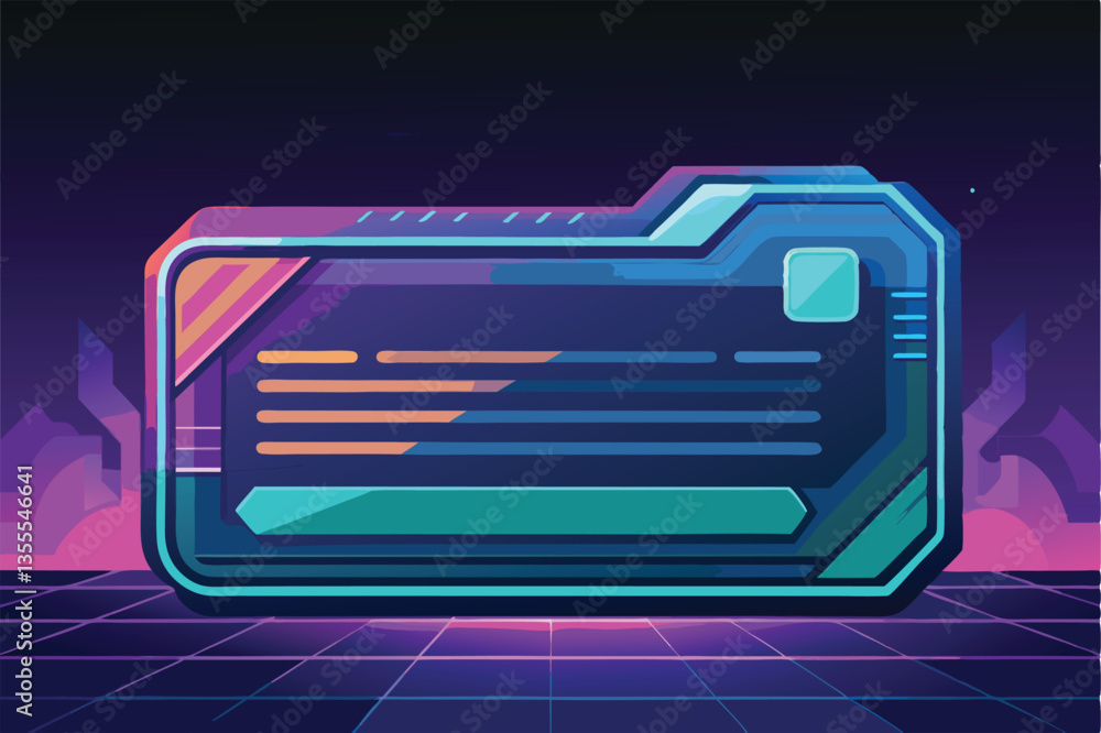 Aufkleber innovative vector illustration of a futuristic card design with vibrant colors and minimalistic styl