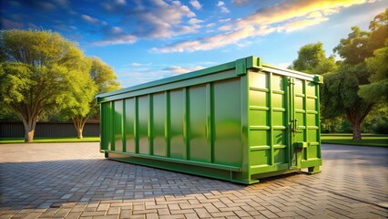 Roll-Off Dumpster Mockup - Realistic 3D Render