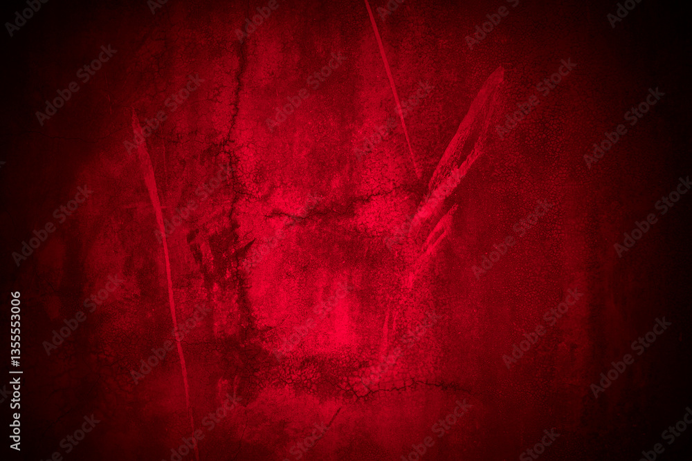 Poster Old wall texture cement black red  background abstract dark color design are light with white gradient background.