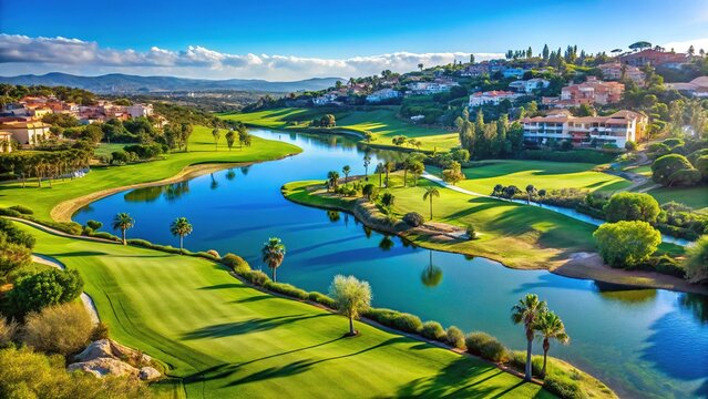 Sotogrande Golf Course, Spain - January 2024 - Water Hazard, Houses