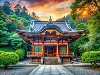 Fototapeta premium Tenrikyo Shinto Shrine Architecture, Spiritual Symbolism